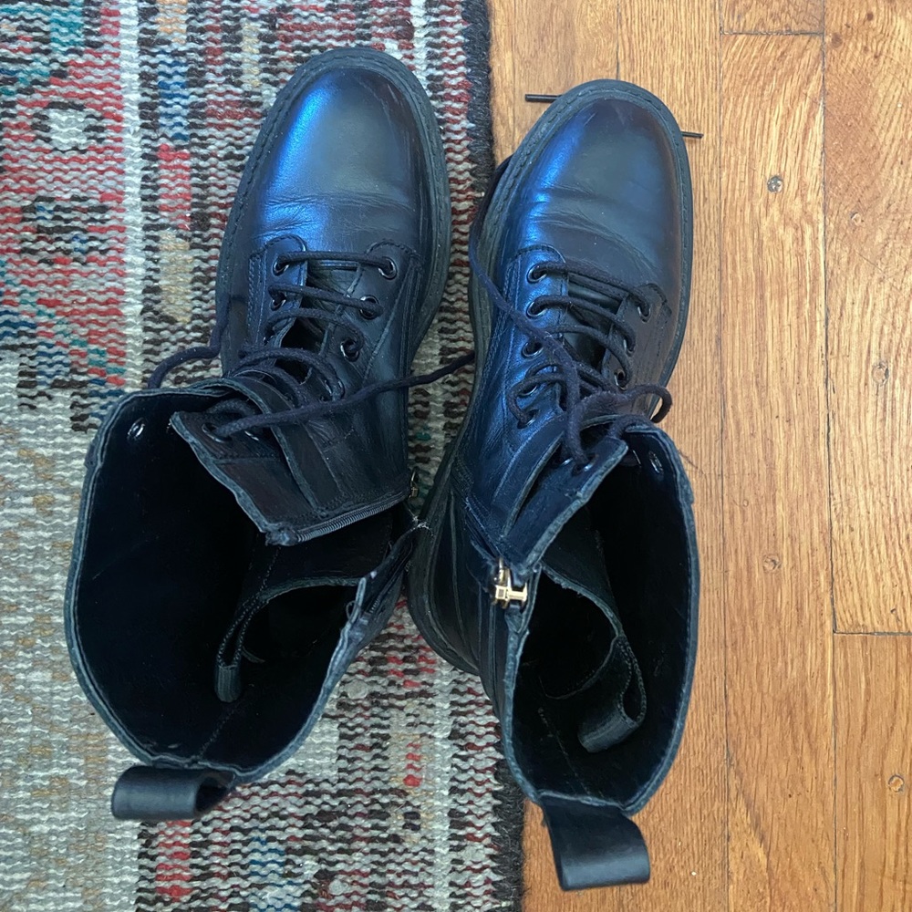 Zara Black Combat Boots Size 37